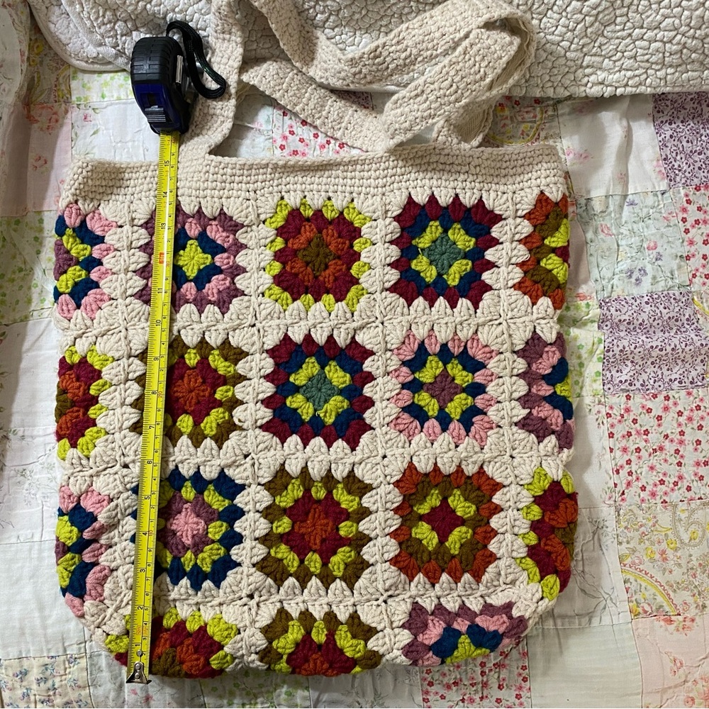 NATURAL LIFE Multicolor Granny Square Crochet Tote Bag - Picture 4 of 4